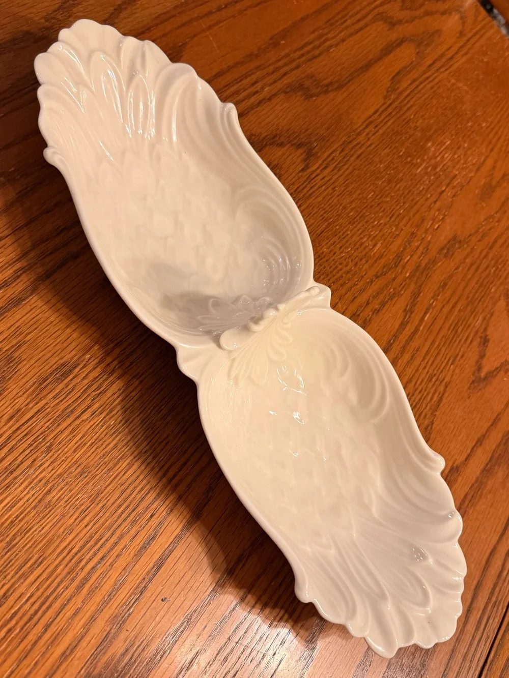 Lenox Vintage Ivory Pineapple Double Serving Dish 15.5” Made in USA